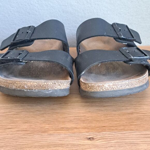 Birkenstock Arizona Womens Sandals Shoes 40 Narrow Black Straps Buckle Leather - Picture 2 of 9